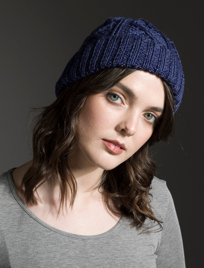 Ladies Aran Super Soft Merino Wool Hat - Ink