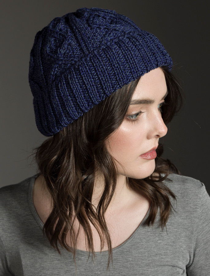 Ladies Aran Super Soft Merino Wool Hat - Ink