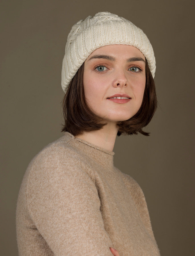 Ladies Aran Super Soft Merino Wool Hat - Classic Aran