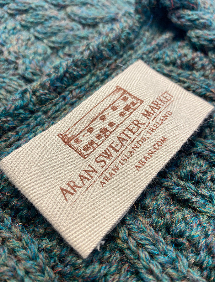 Aran V-Neck Button Up Cable Knit Cardigan