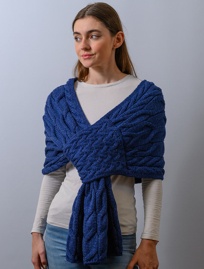 Super Soft Cabled Shawl - Ink