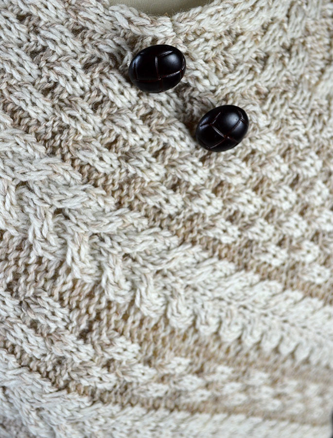 Plaited Aran Poncho with ASMlabel
