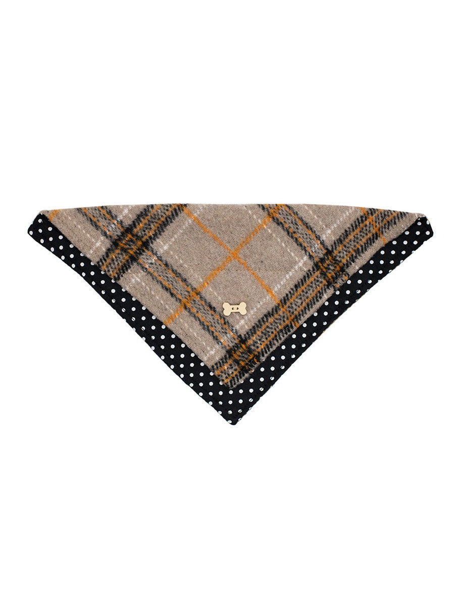 Irish Heritage Tartan Doggy Bandana - Camel