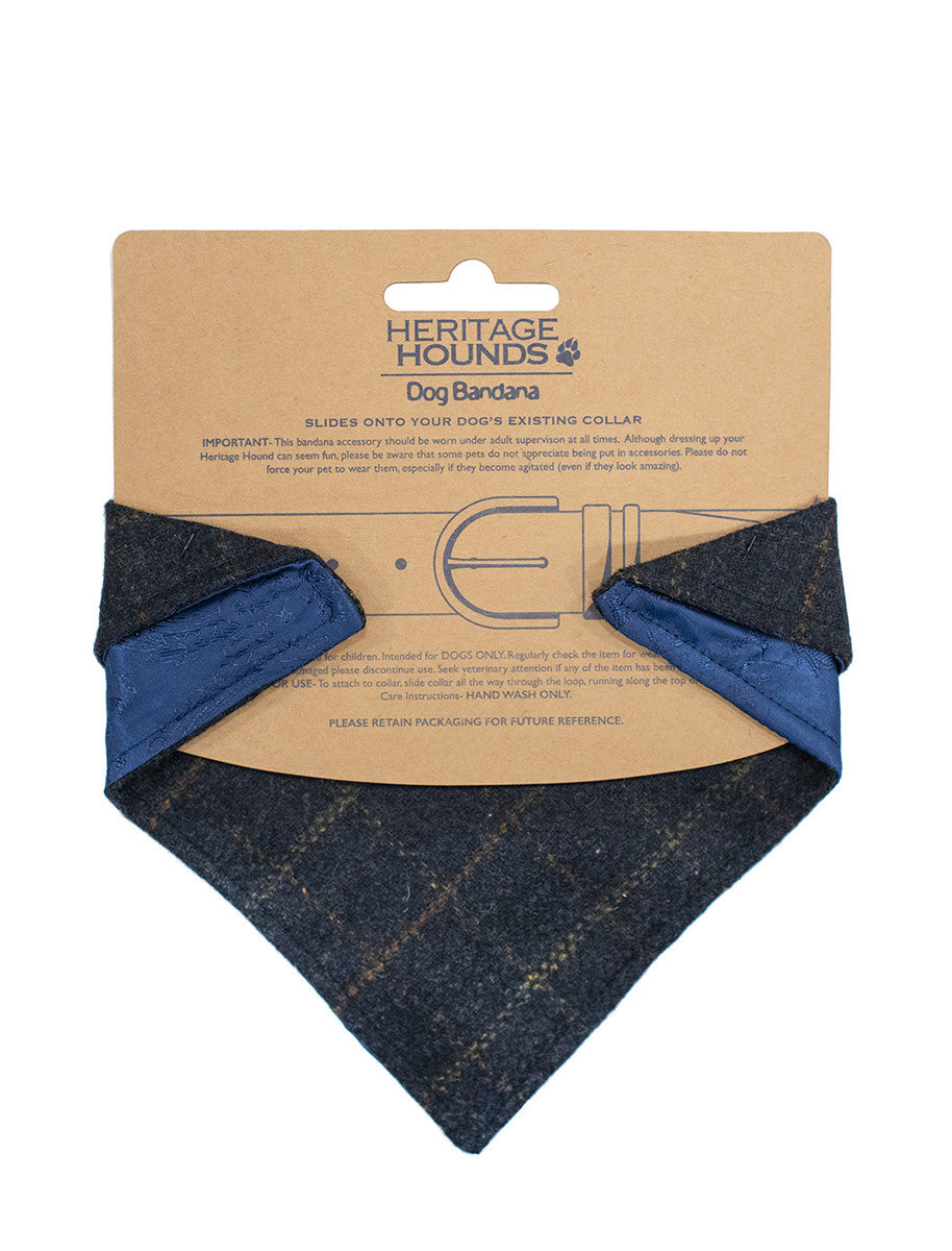 Irish Heritage Tartan Doggy Bandana - Blue Box Check