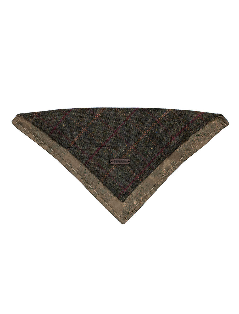 Irish Heritage Tartan Doggy Bandana - Green Box Check
