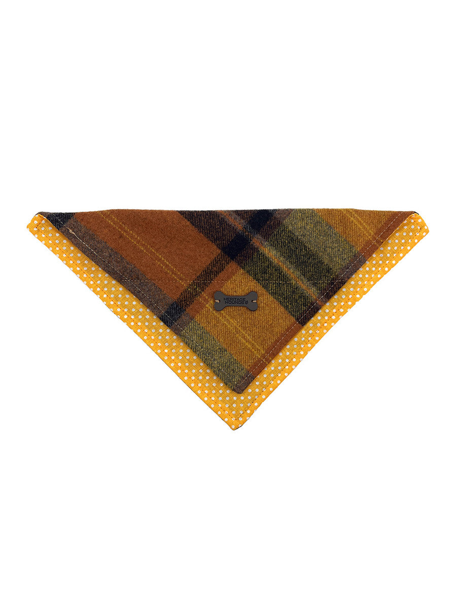 Irish Heritage Tartan Doggy Bandana - Amber Check