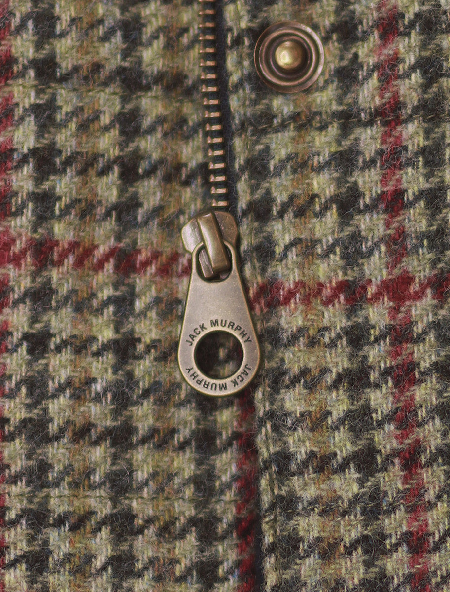 Aideen Tweed Gilet – Hacking Check Zip Detail