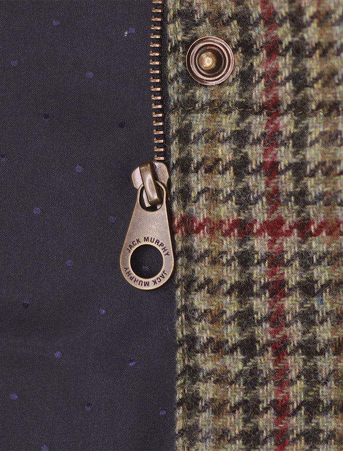 Aideen Tweed Gilet – Hacking Check Zip Detail