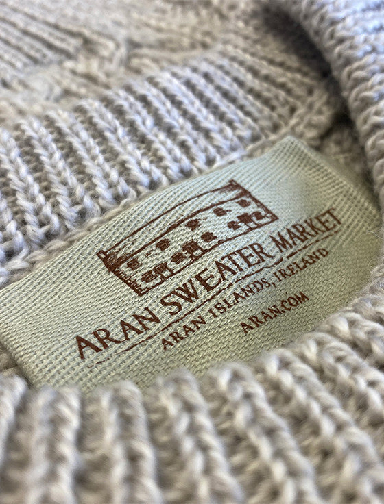 Cable Knit Crew Neck Aran Wool Sweater