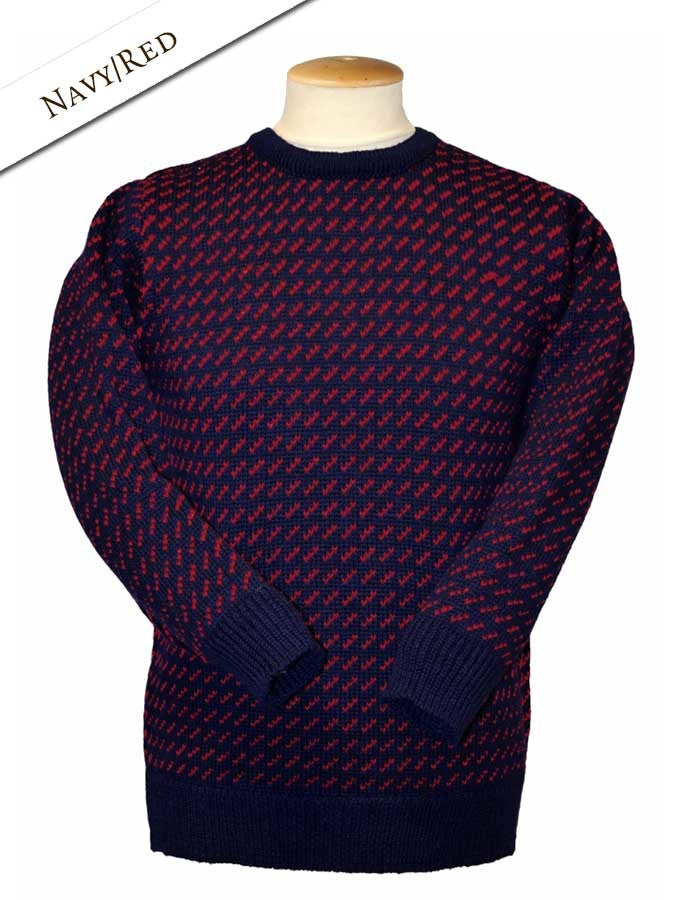 Norwegian Sweater for Women - Navy with Red