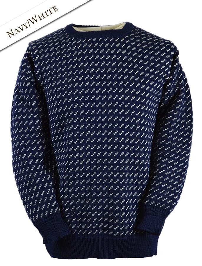 Norwegian Sweater for Women - Navy With White