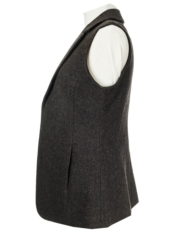Ladies Irish Brown Tweed Gilet