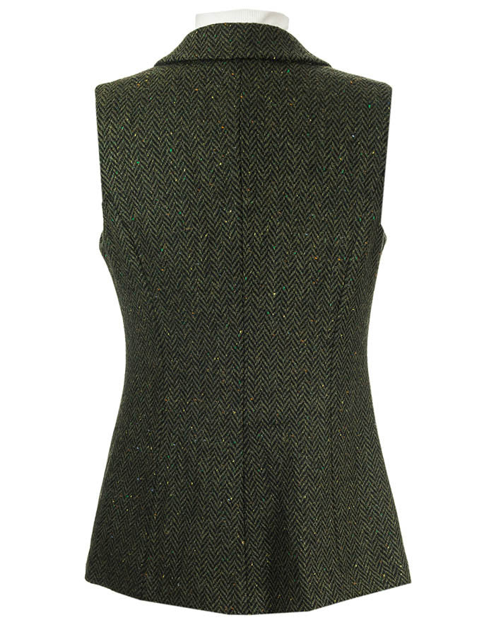 Ladies Irish Green Tweed Gilet