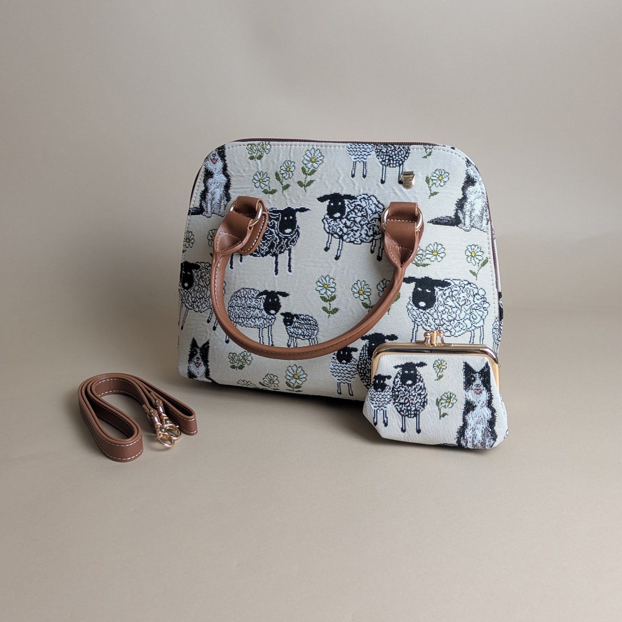 Sheep & Collie Convertible Bag & Purse Set