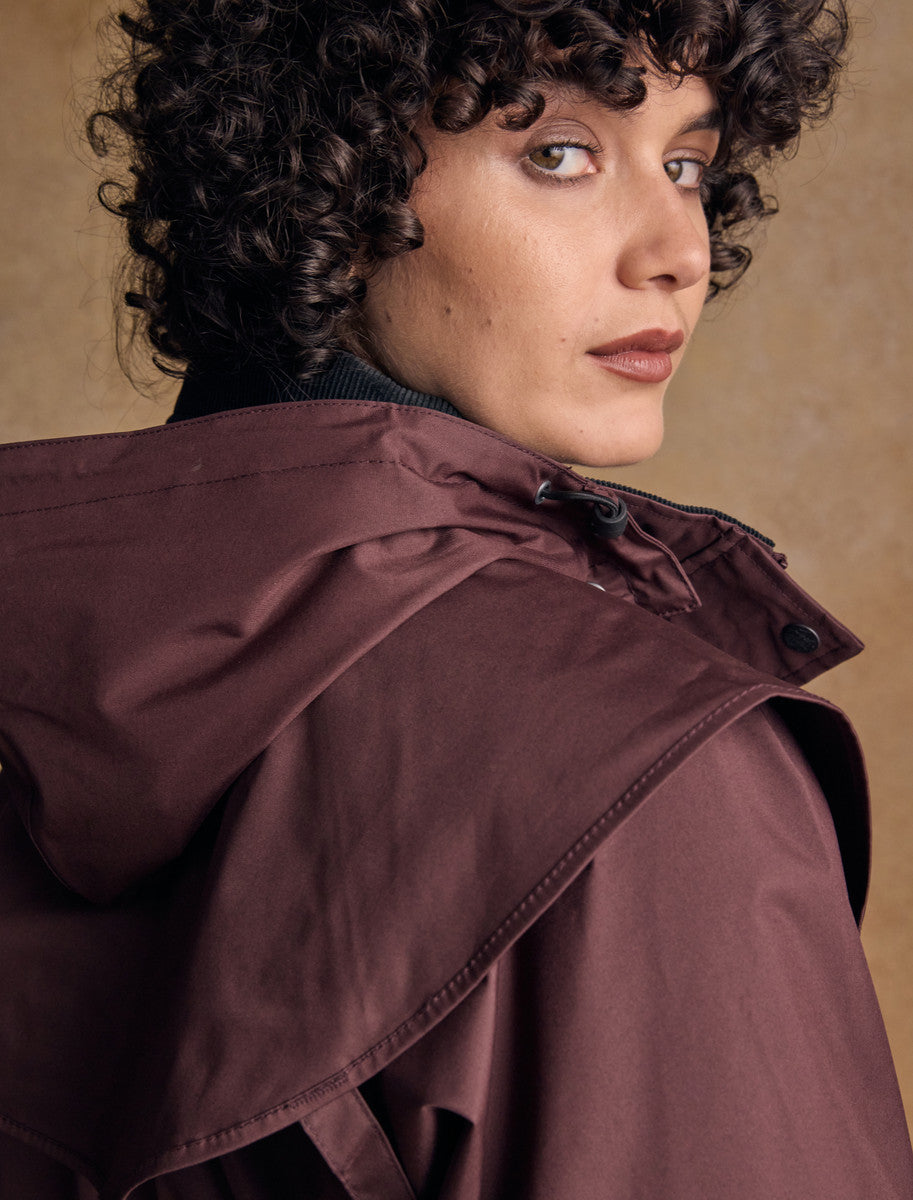 Jack Murphy Skellig Ladies Waterproof 3/4 Coat - Deep Claret