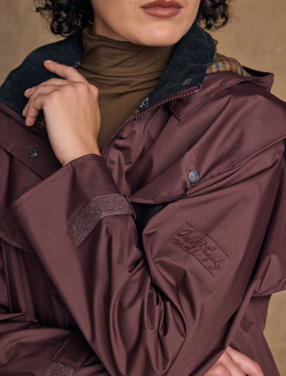 Jack Murphy Skellig Ladies Waterproof 3/4 Coat - Deep Claret