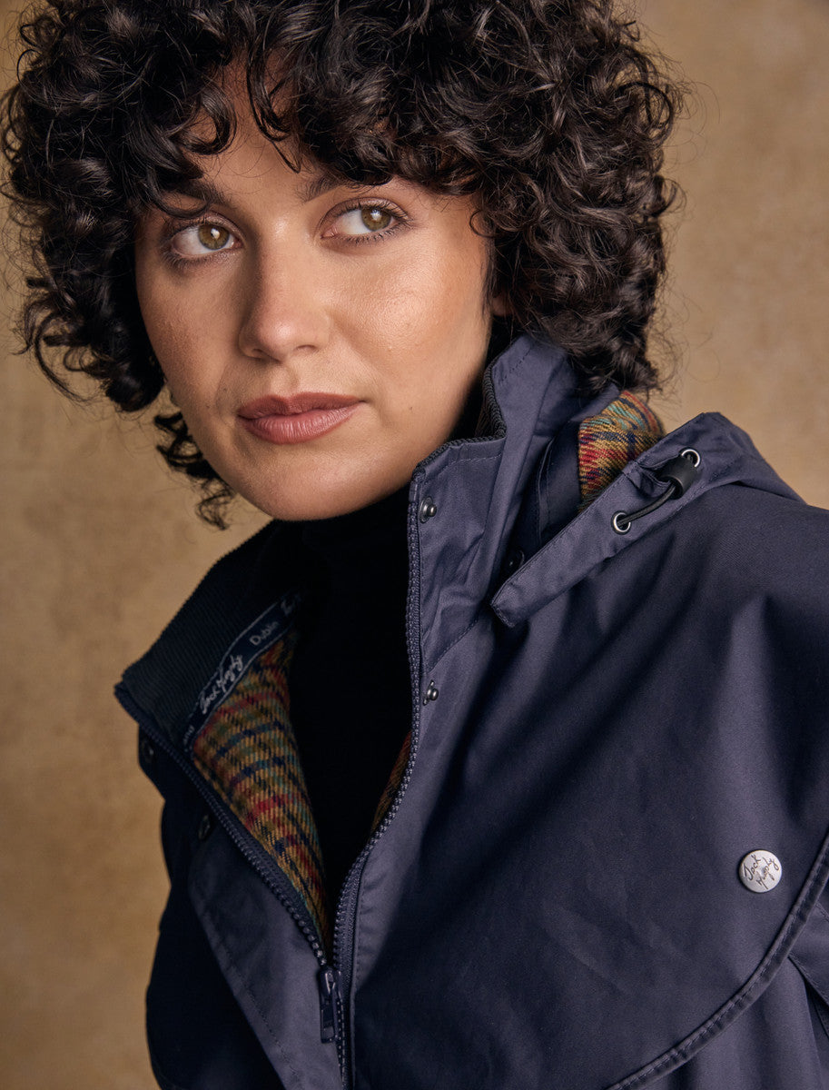 Skellig Ladies Waterproof 3/4 Coat - Navy