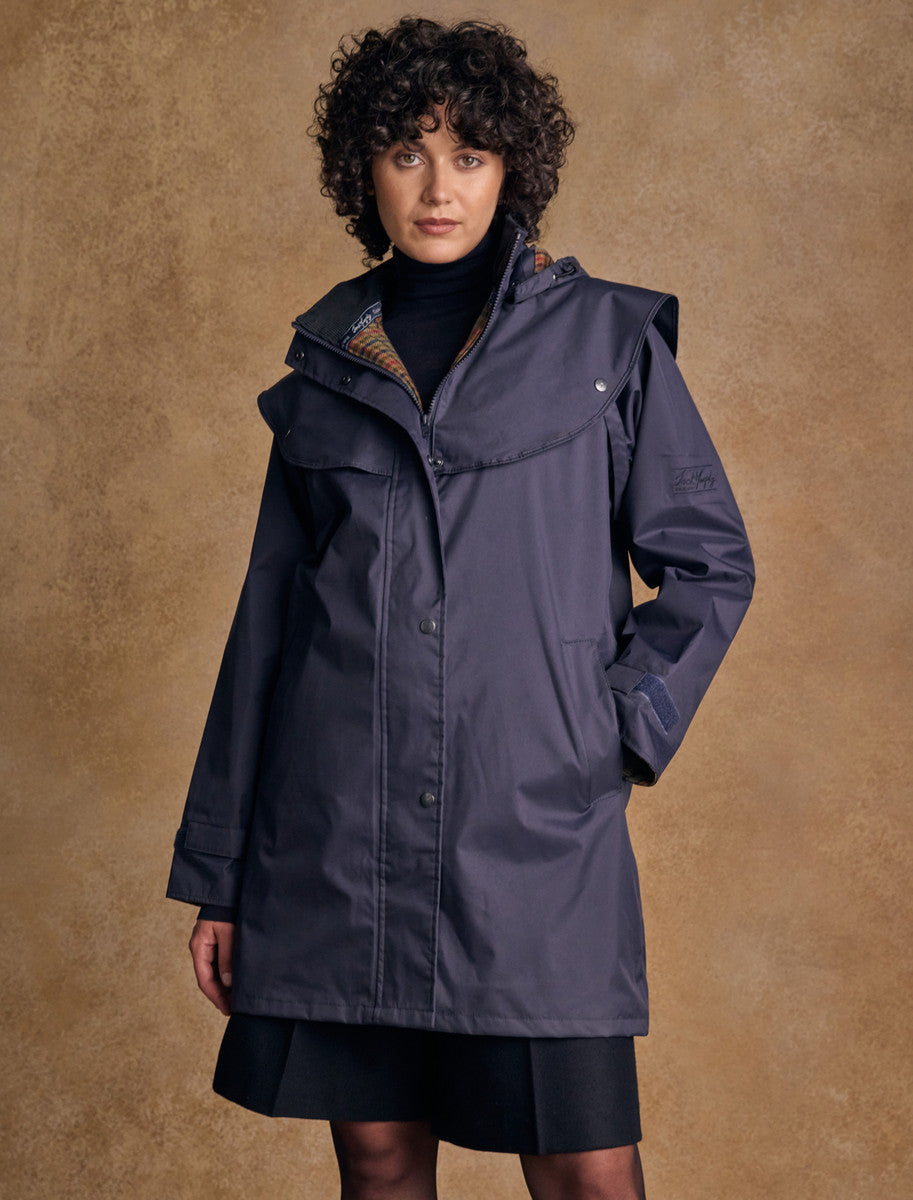 Skellig Ladies Waterproof 3/4 Coat - Navy