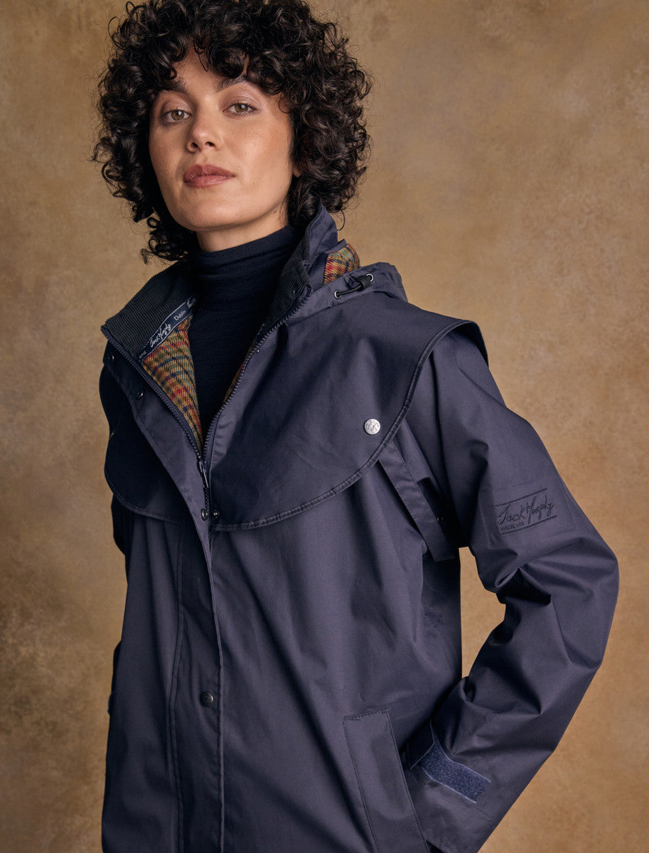 Skellig Ladies Waterproof 3/4 Coat - Navy