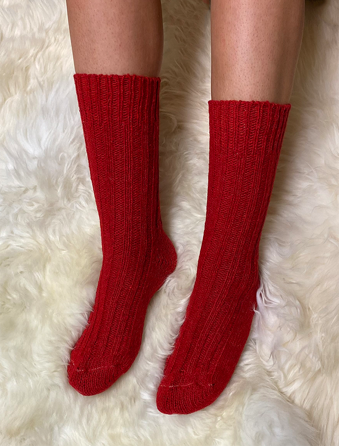 Wool Socks - Red