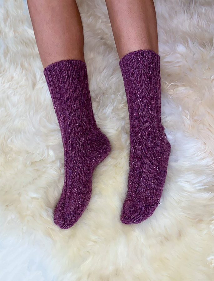 Wool Socks - Heather Purple