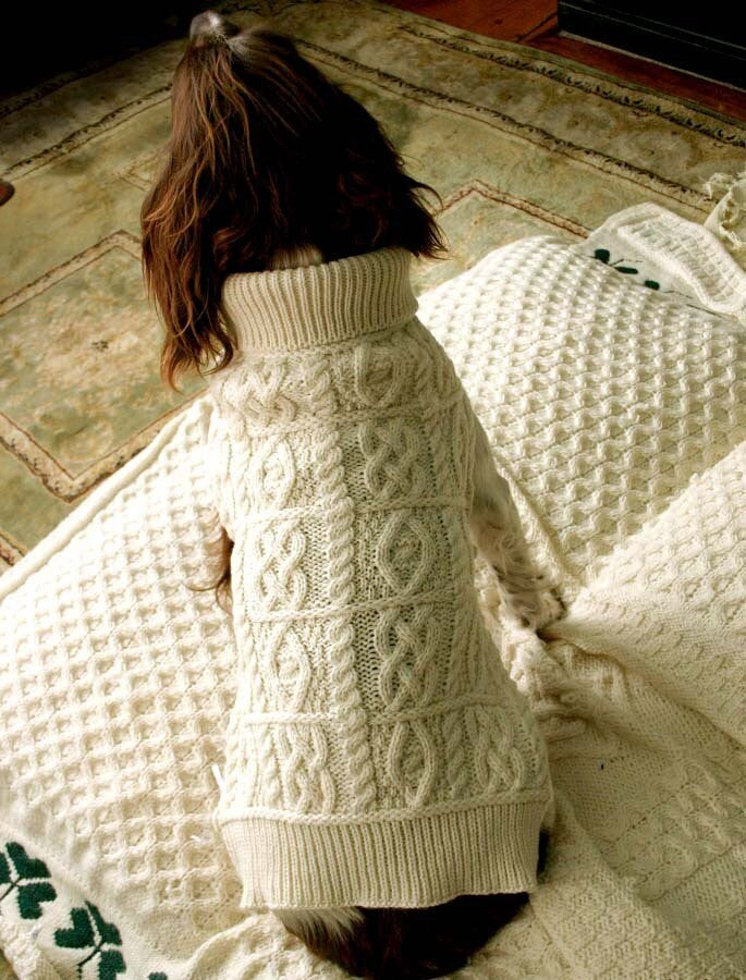 Aran Dog Coat - Natural White