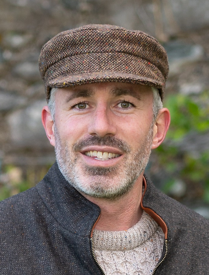 Tweed Skipper Cap- Brown Fleck Salt & Pepper