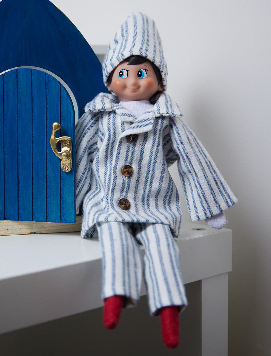 Christmas Elf Pyjama Set - Blue Stripe