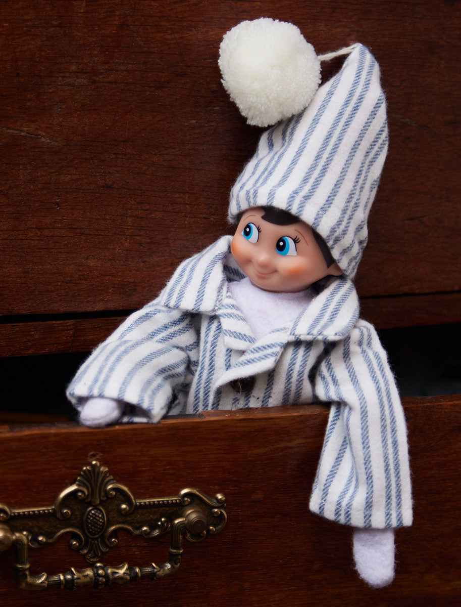 Christmas Elf Pyjama Set - Blue Stripe