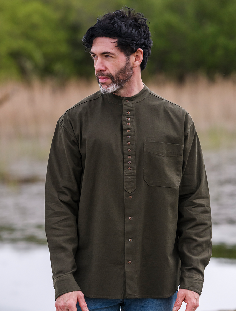 Grandfather Shirt - Army Green