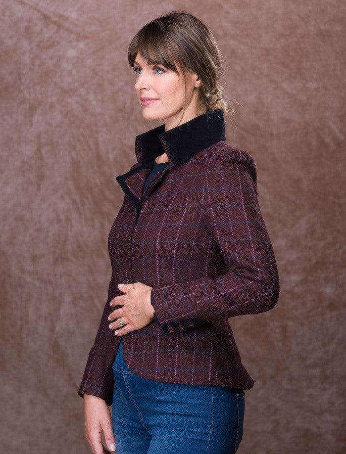 Emer Tweed Blazer - Winter Berry Check