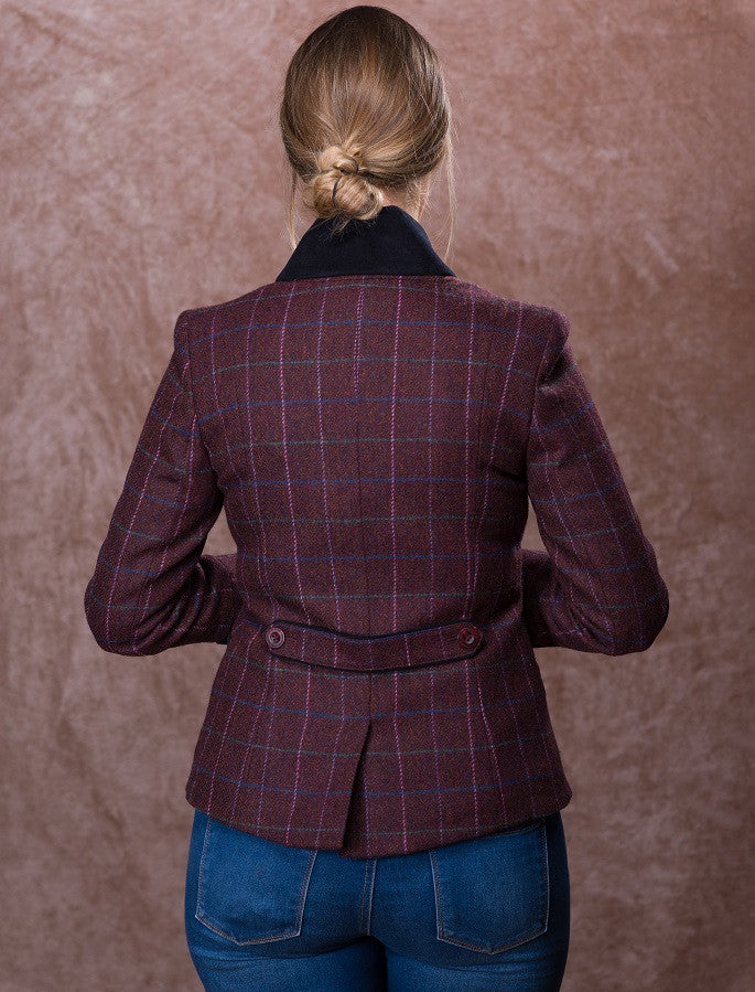 Emer Tweed Blazer - Winter Berry Check