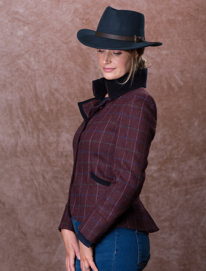 Emer Tweed Blazer - Winter Berry Check