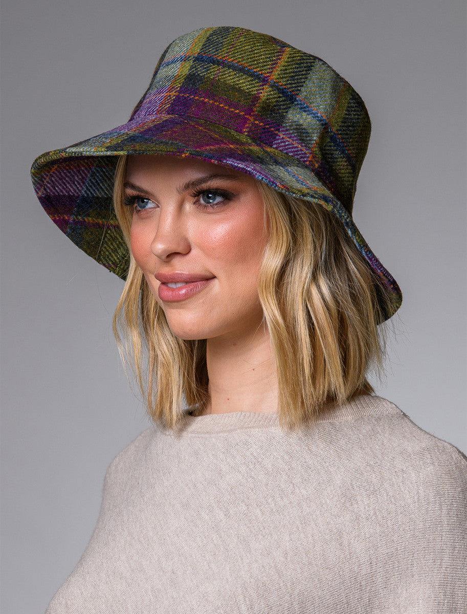 Ladies Erin Bucket Hat - Multi Vernal Plaid