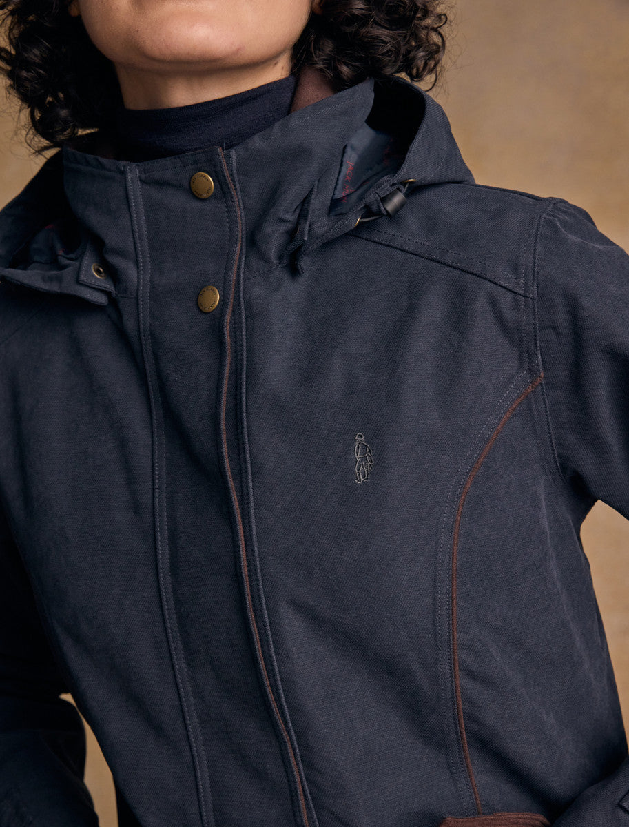 Erin Ladies Waterproof Long Riding Coat - Heritage Navy