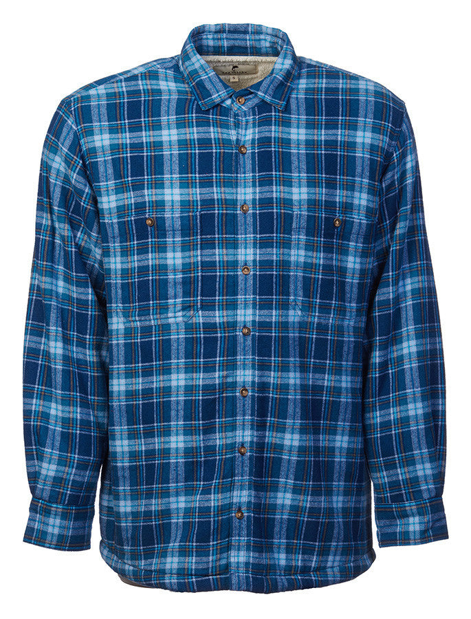 Ladies Fleece Lined Flannel Shirt - Blue Navy Tartan