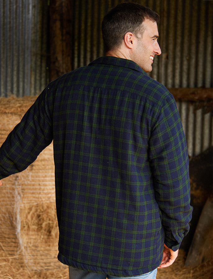 Fleece Lined Flannel Shirt - Green Blackwatch Tartan