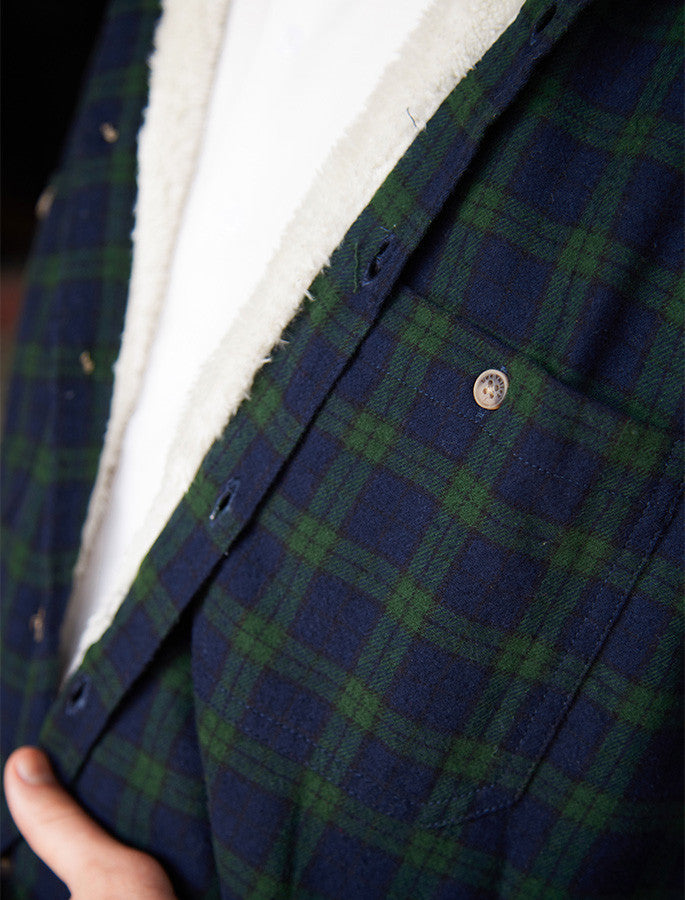 Fleece Lined Flannel Shirt - Green Blackwatch Tartan