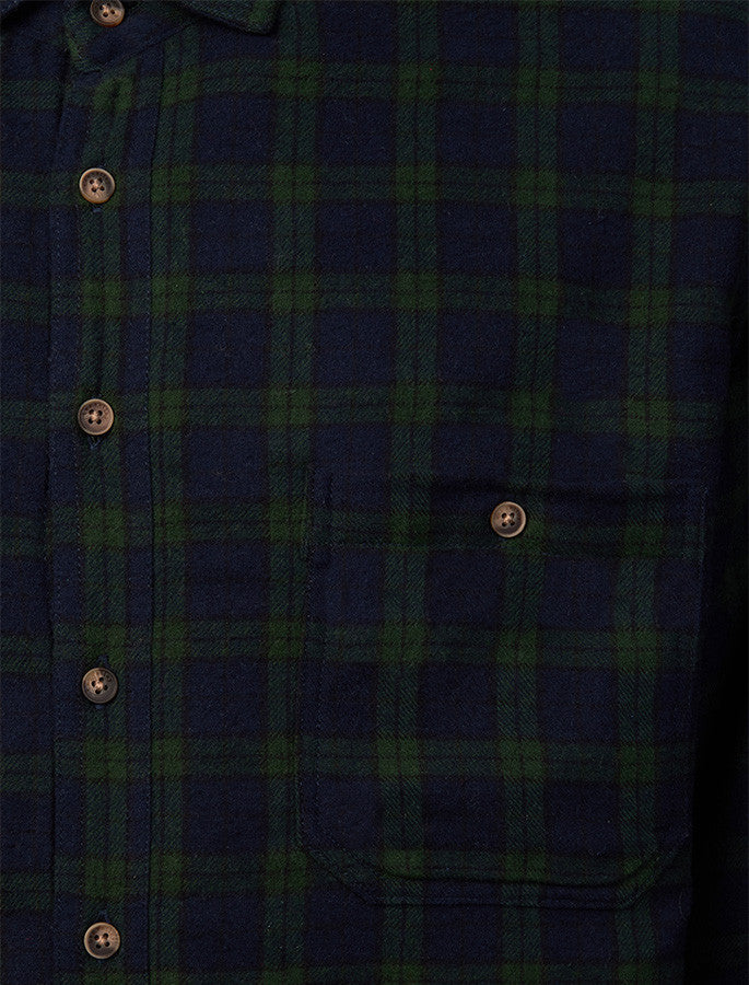 Ladies Fleece Lined Flannel Shirt - Green Blackwatch Tartan