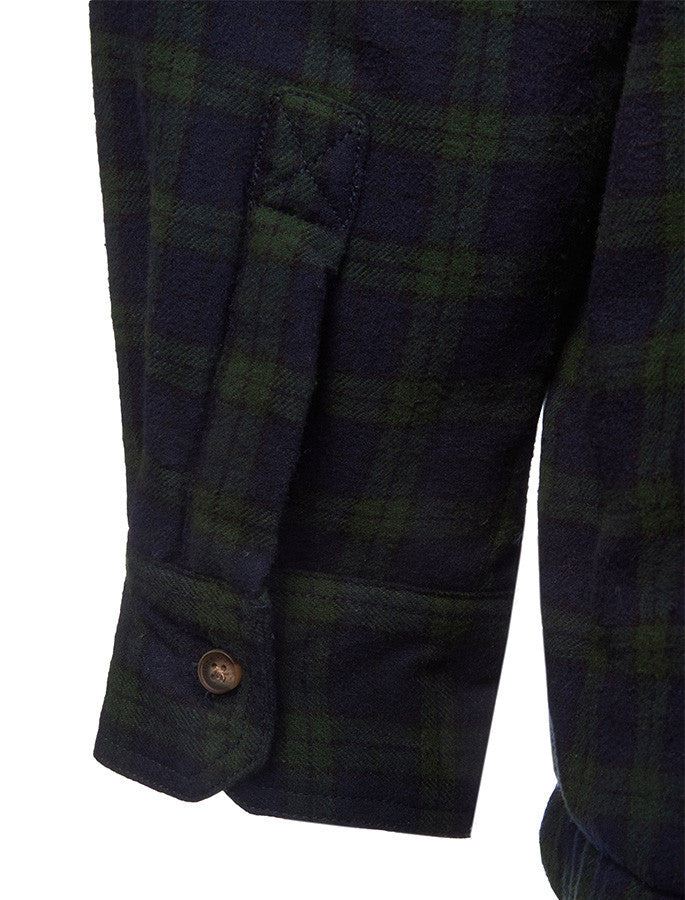 Ladies Fleece Lined Flannel Shirt - Green Blackwatch Tartan