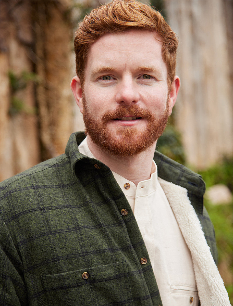 Fleece Lined Flannel Shirt - Forest Green & Black Check