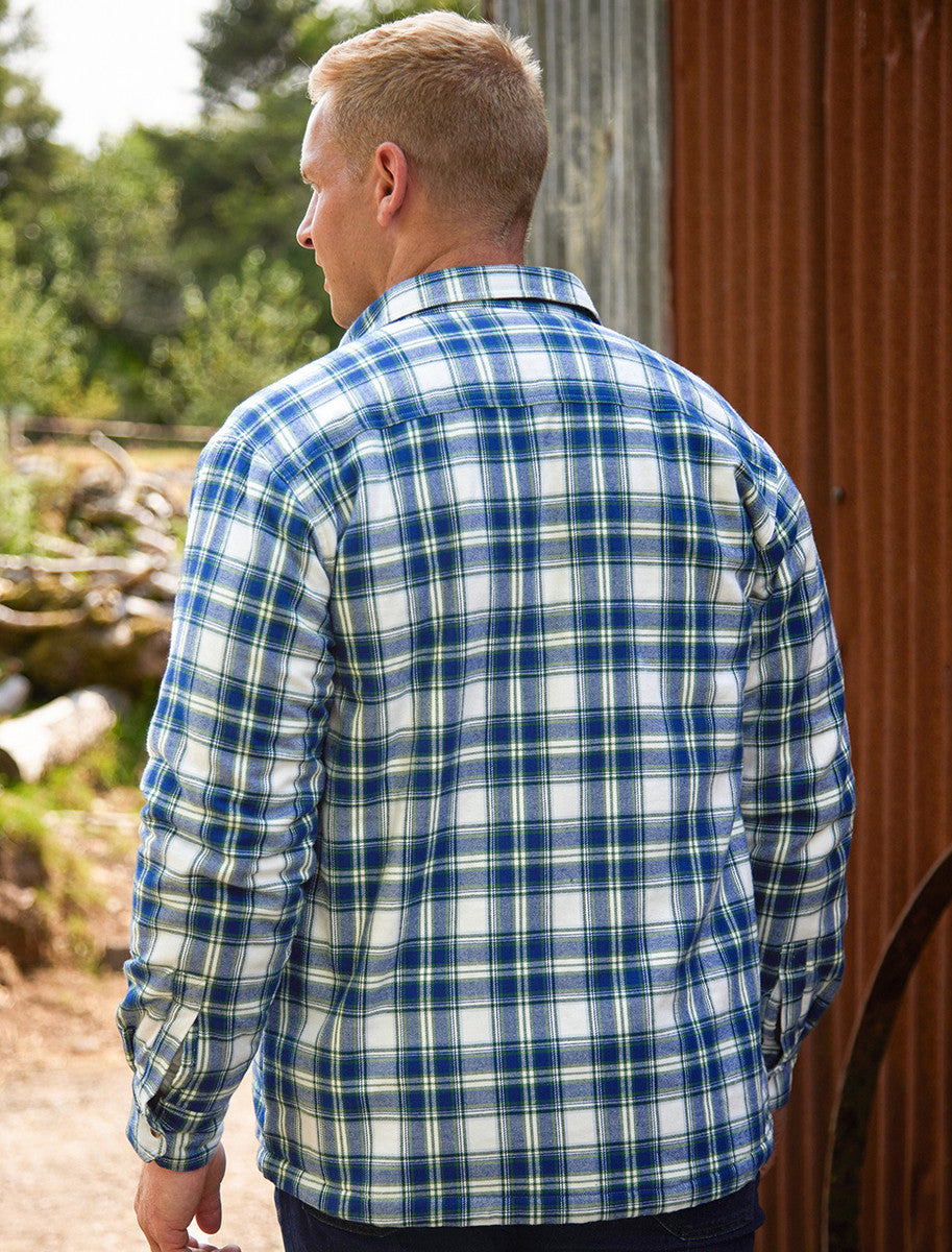 Fleece Lined Flannel Shirt - Douglas Blue Tartan