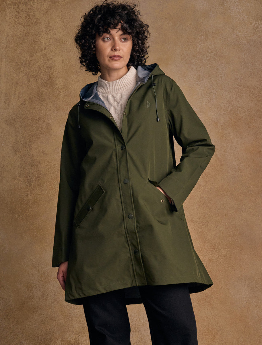 Fiadh Ladies Waterproof 3/4 Coat - Olive