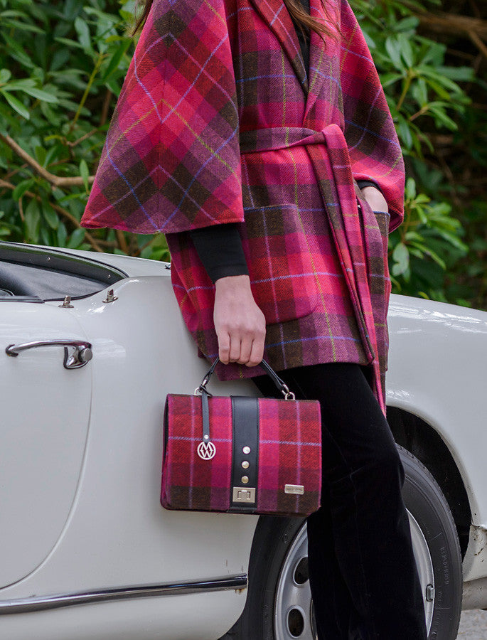 Fiona Tweed Bag - Pink Plaid