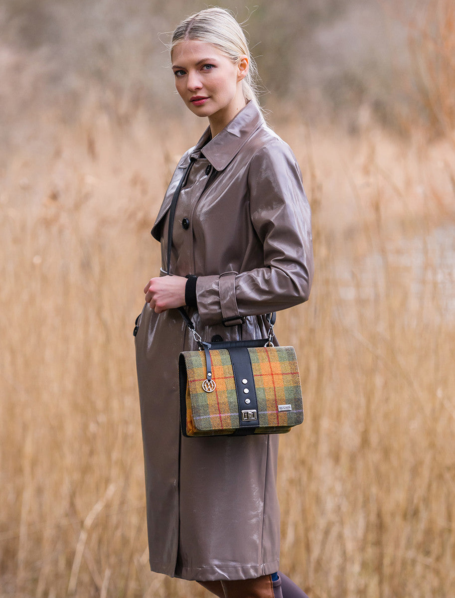 Fiona Tweed Bag - Orange & Green