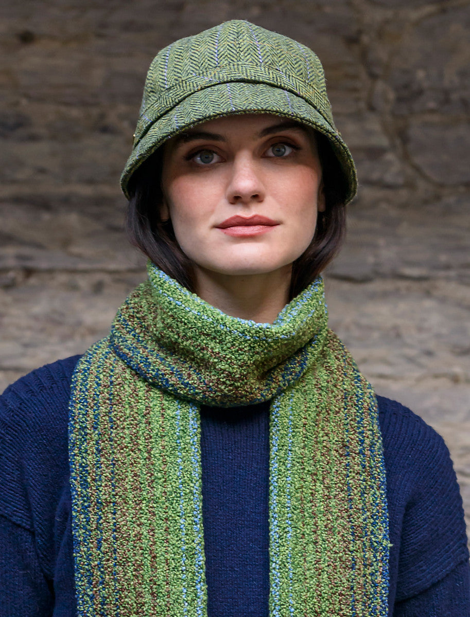 Ladies Tweed Flapper Cap - Light Green