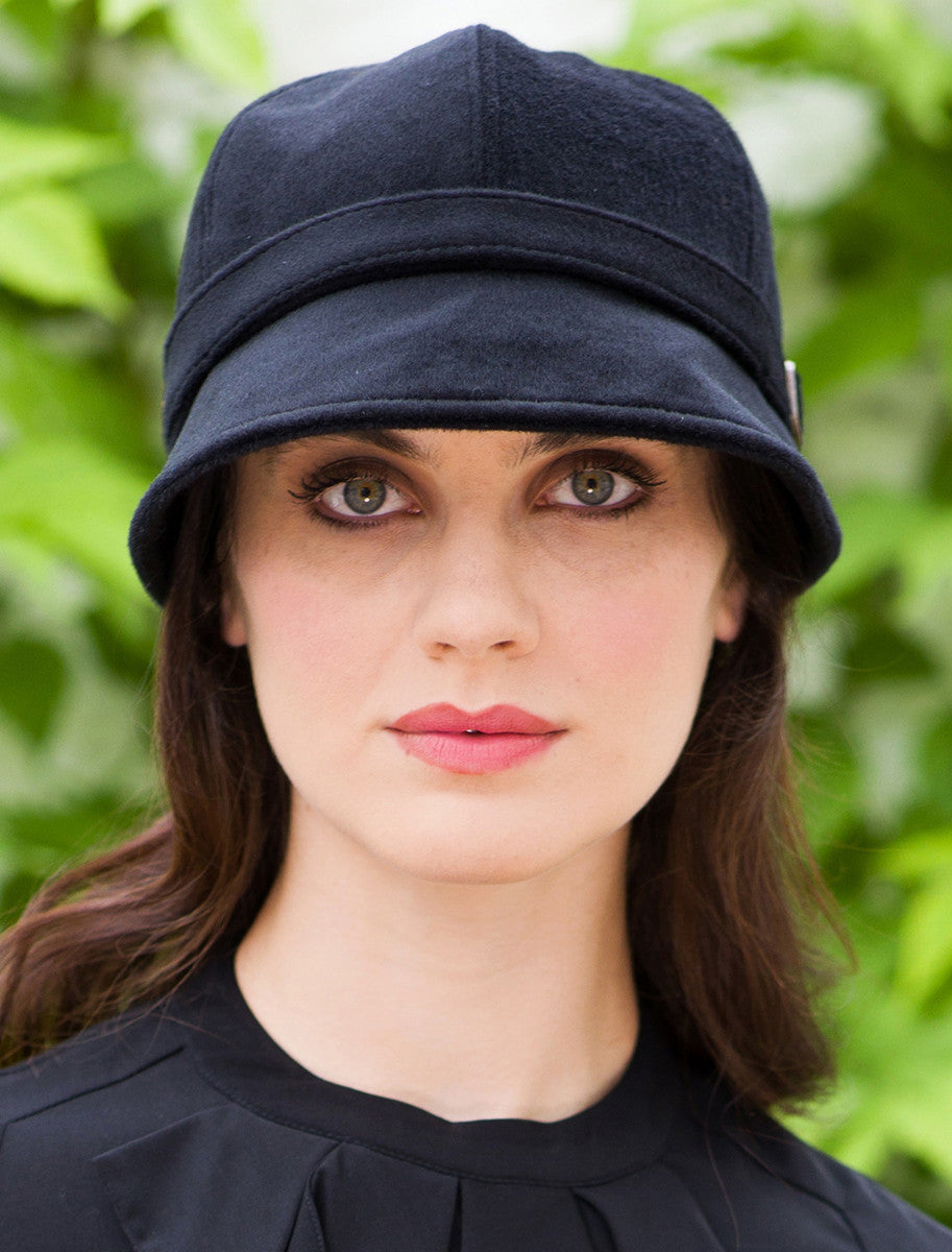 Ladies Tweed Flapper Cap - Black