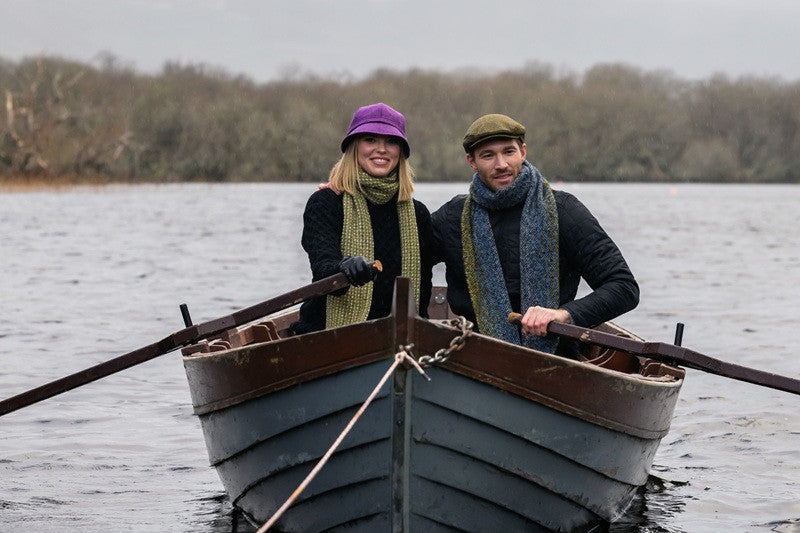 Ladies Tweed Flapper Cap - Purple & Atlantic