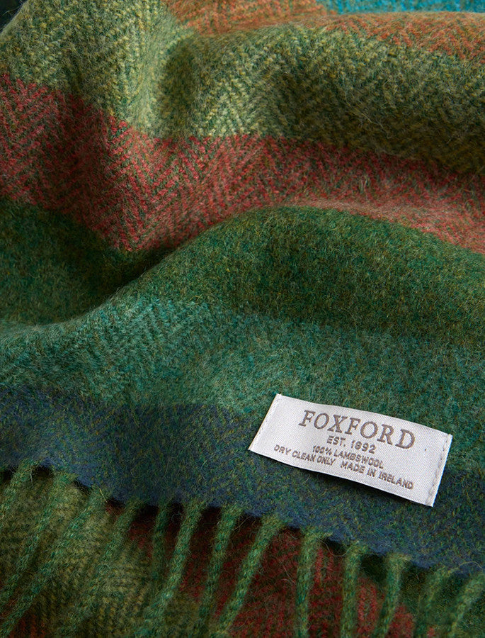 Lambswool Scarf - Leaf Multi-Stripe