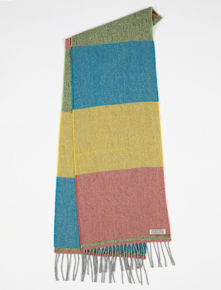 Lambswool Scarf - Mixed Block